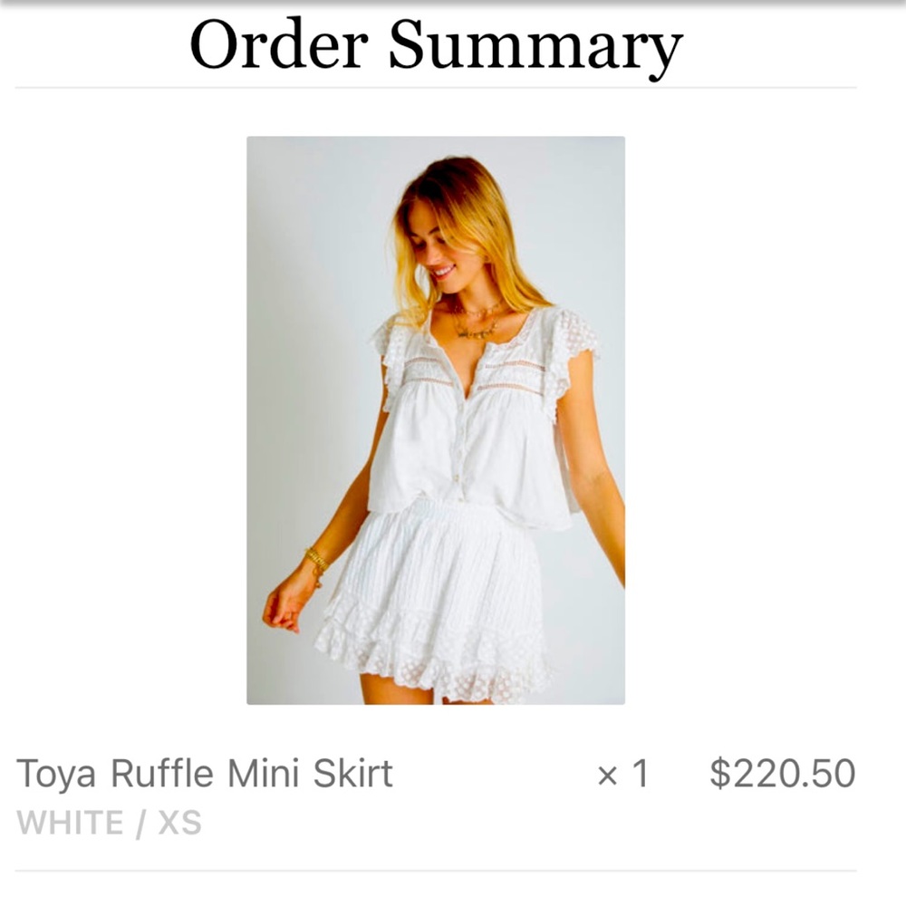 White mini skirt